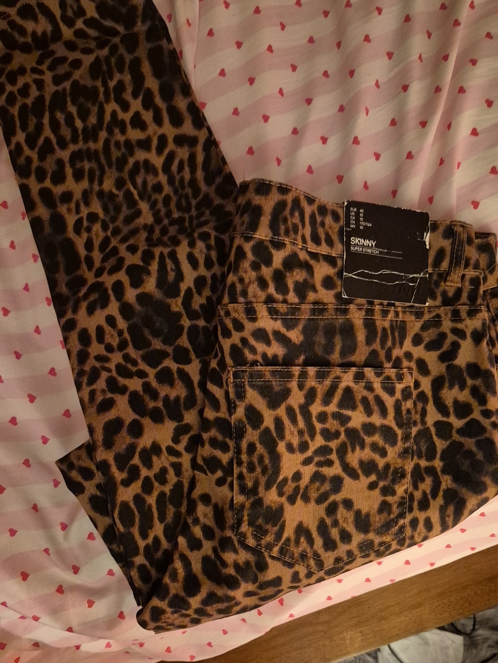 H&M Leopard-Print Skinny Jeans - Brown & Black